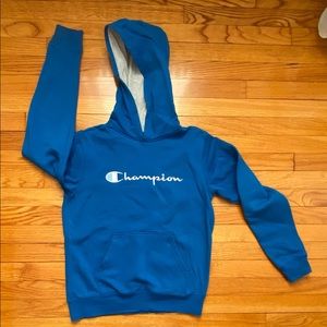 blue champion hoddie